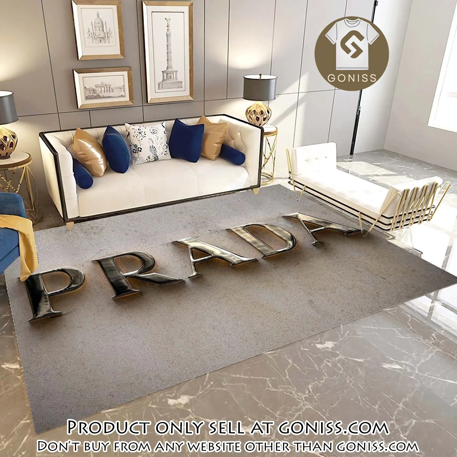 Prada logo luxury brand premium area rug carpet home decor gn0226077